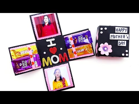 DIY Greeting Card for Mothers day/Chocolate explosion box tutorial/How to make photo Explosion Box