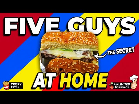 Better than takeout! 🍔 Your guide to the perfect homemade Five Guys burger.