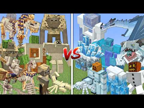 ALL MUTANT HUSKS VS ALL MUTANT SNOW GOLEMS MOBS BATTLE IN MINECRAFT