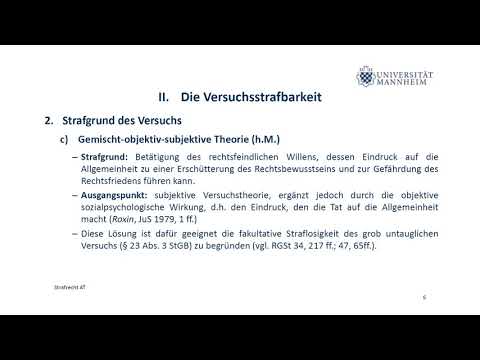 Strafrecht AT Teil 13 (Versuch)