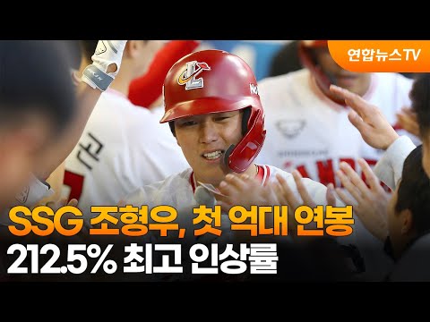 SSG 조형우, 첫 억대 연봉…212.5% 최고 인상률 / 연합뉴스TV (YonhapnewsTV)