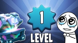 1 лвл открывает ЛЕГЕНДАРНЫЙ СУНДУК! Открытие сундуков #3 | Clash Royale