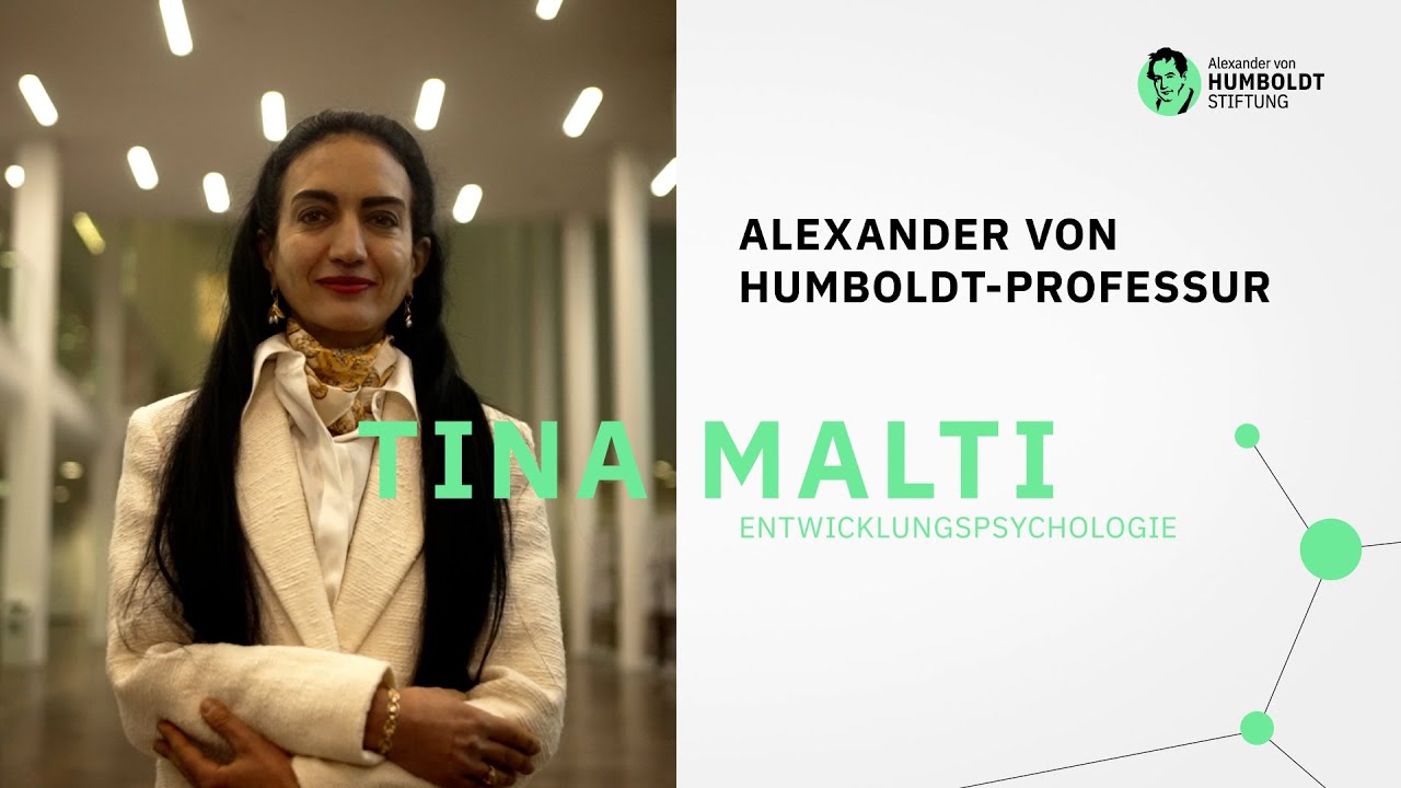 Vorstellung von Prof. Dr. Tina Malti als Preisträgerin der Alexander von Humboldt-Professur durch die Alexander von Humboldt-Stiftung. Video: Alexander von Humboldt-Stiftung