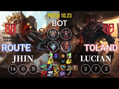 SB Route Jhin vs SB TolanD Lucian Bot - KR Patch 10.23