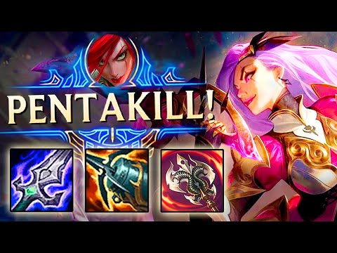 NEW BATTLE QUEEN AD KATARINA MID 1v5 PENTAKILL! - League of Legends Season 11