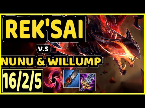 AKAADIAN (REK'SAI) vs NUNU & WILLUMP - 16/2/5 KDA JUNGLE CHALLENGER GAMEPLAY - NA