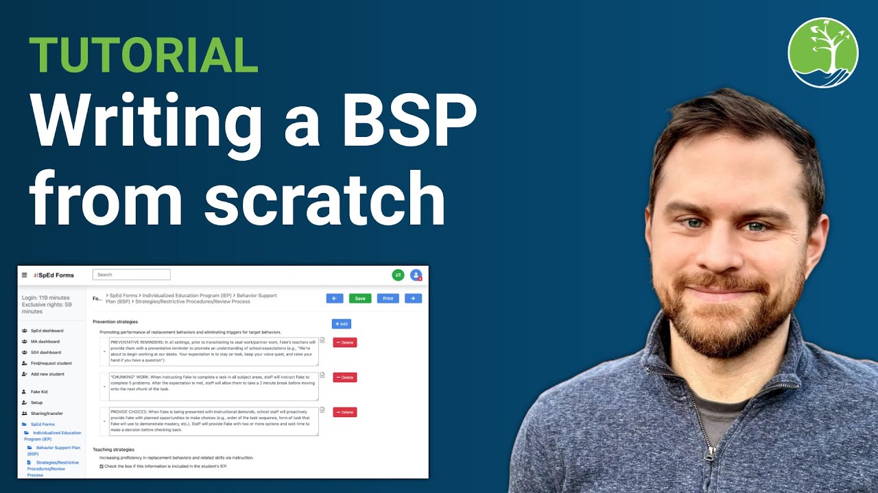 How to Write a Behavior Support Plan (BSP) from Scratch (SpEd Forms Tutorial)