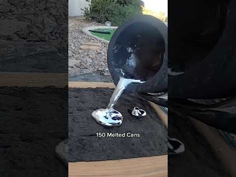 Making metal sphere from melted aluminum cans #diy #recycle