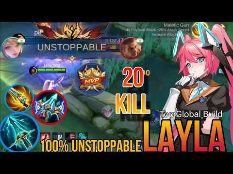 20 Kills No Death Layla Gameplay - Layla Best Build & Gameplay ~ MLBB
