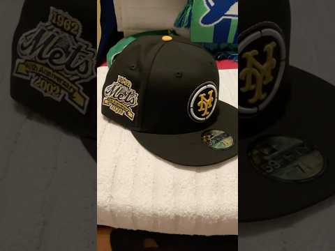 NEW YORK METS FITTED, FLIGHT PACK DROP, SCOPE HAT / BLACK & YELLOW / 40TH ANNIVERSARY PATCH
