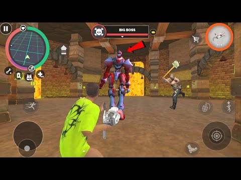 Vegas Crime Simulator (Vegas Hero Fight Big Boss) Imprisoned Robot in Tunnel - Android Gameplay HD
