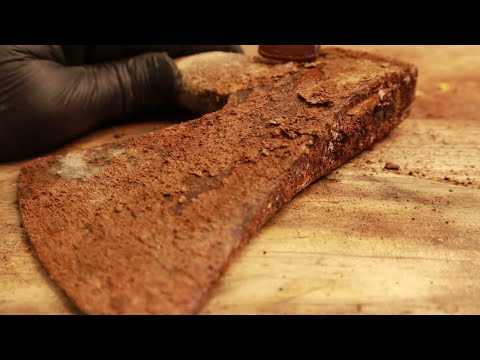 Old Rusty Ax Restoration  Making Viking Axe from the Cheapest Axe --new edit