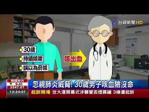 忽視肺炎威脅!30歲男子咳血險沒命