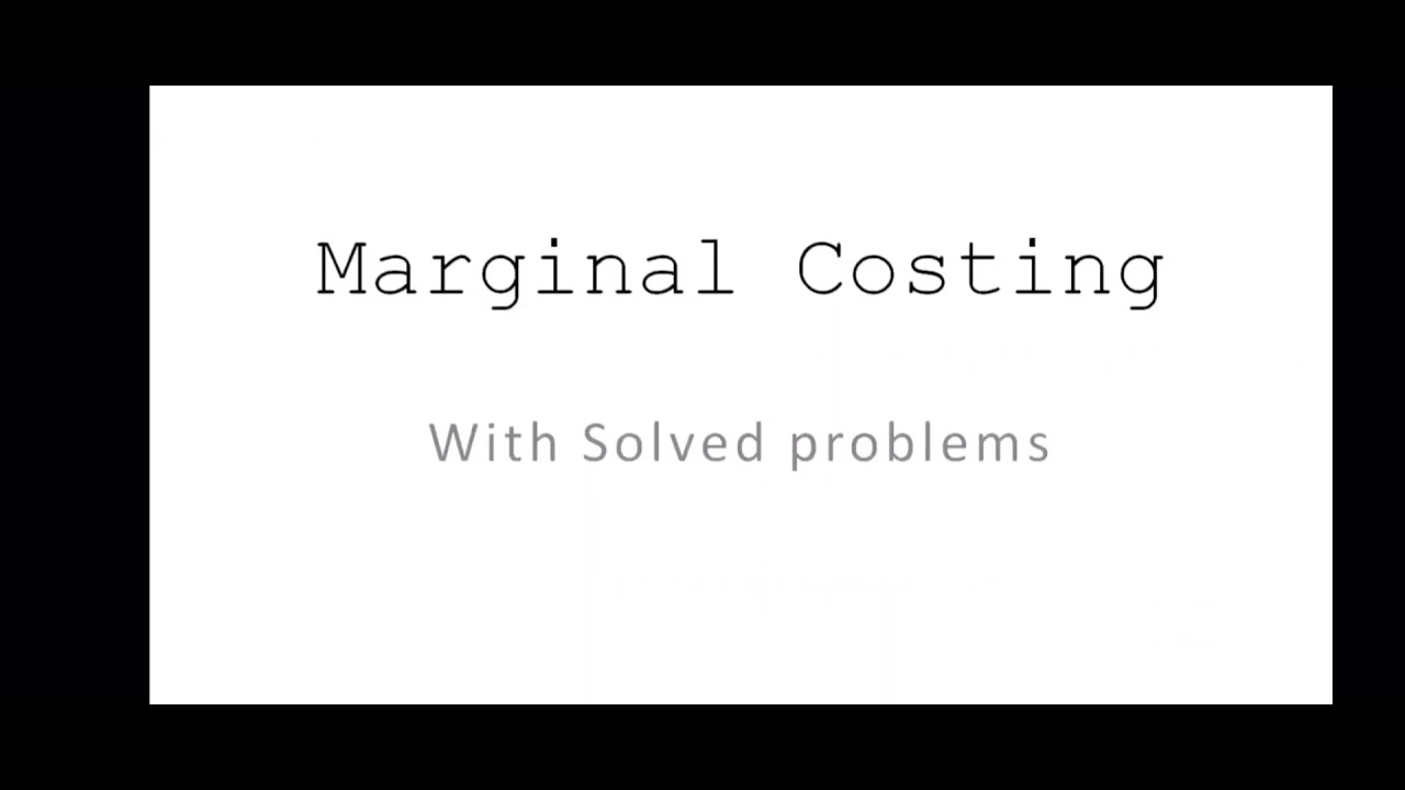 Marginal Costing Problems with Solution | CA-Inter Practice Manual Problems |