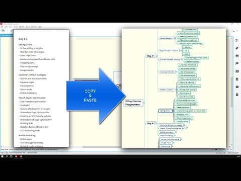 how to copy an extensive list to xmind mind map
