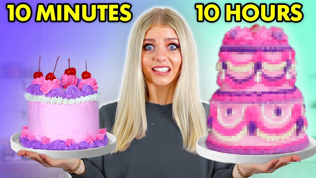 10min vs. 1hr vs. 10hr CAKE Decorating Challenge