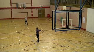 Passing 2- Full court – Rebound to outlet, pass up the court and go for return pass with V cut to layup, collect rebound and back down the other side