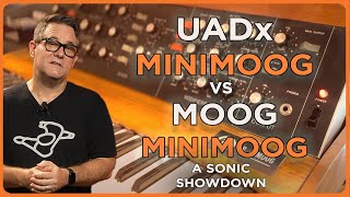 Video thumbnail for UADx Minimoog vs Moog Minimoog - A Sonic Showdown by Alamo Music Sound Lab