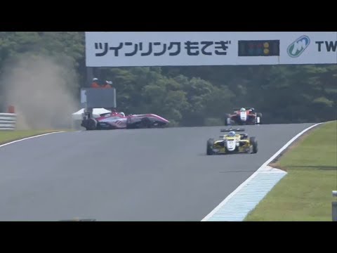 Japanese Formula 3 Championship 2018. Race 2 Twin Ring Motegi. Crash