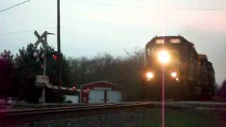 preview picture of video 'CSXT SD40-2 8150 Eastbound!!! (04/10/2011) YN3 @ Greenville, IL.'