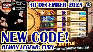 🎁NEW CODE Demon Legend Fury Giftcode & Redeem Code 30 December  2025 - Mobile Game (Android/IOS)