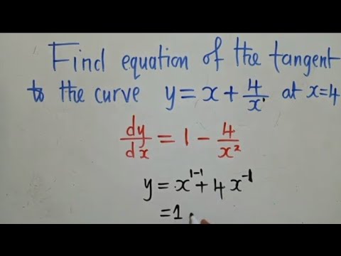 Equation of tangent to the curve.