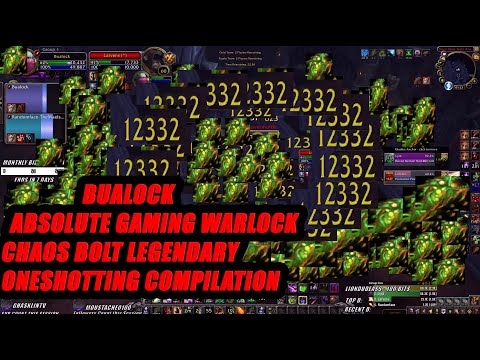 ABSOLUTE GAMING WARLOCK CHAOS BOLT LEGENDARY ONESHOTTING COMPILATION - SHADOWLANDS RANKED PVP 9.0.2!