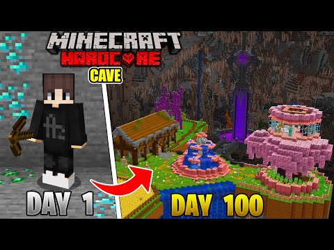 I Survived 100 Days in a CAVE ONLY WORLD in Minecraft Hardcore(Hindi)!