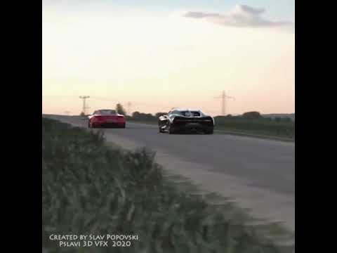 Tesla Roadster 2020 vs Bugatti Chiron 2020 Drag Race