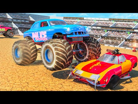 US Police Monster Truck Crashing Derby Demolition - Android IOS Gameplay.