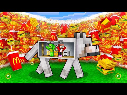MCDONALDS TSUNAMI vs. Mikey & JJ Doomsday DOG Bunker - Minecraft (Maizen)