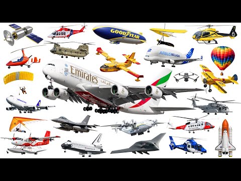 Air Transport Vehicles for Kids | Types of Air Vehicles | Airplanes, Helicopters & Flying Machines