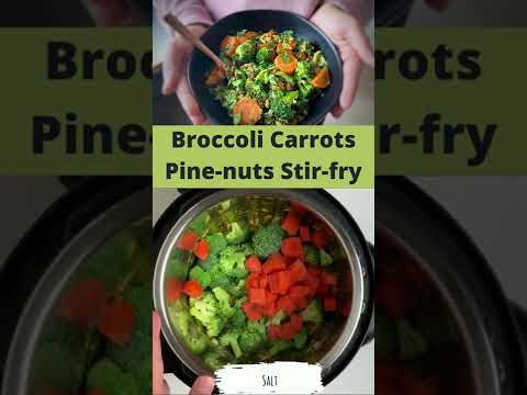 Broccoli Carrots Pine-nuts Stir-fry Recipe | #shorts...