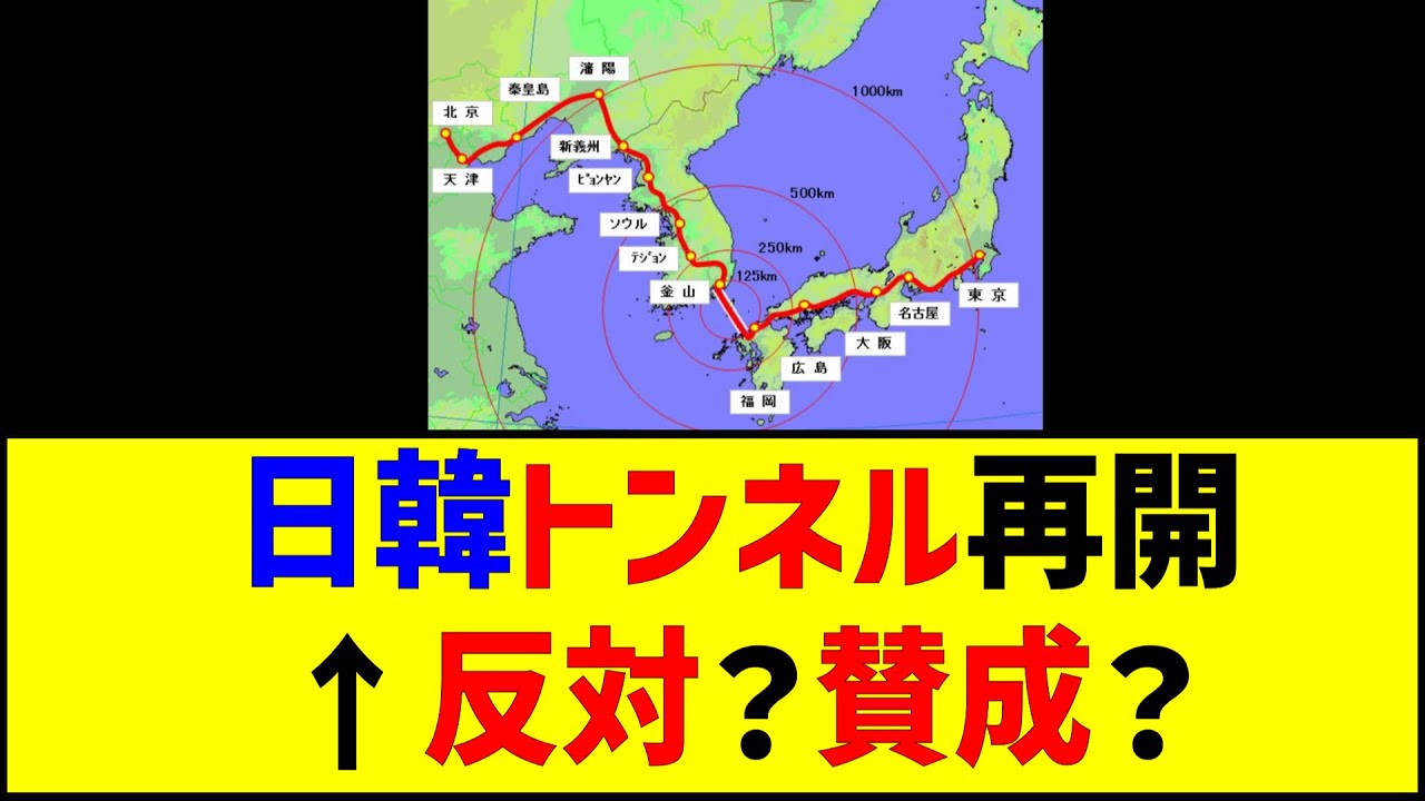 日韓トンネル再開になったら反対？賛成？