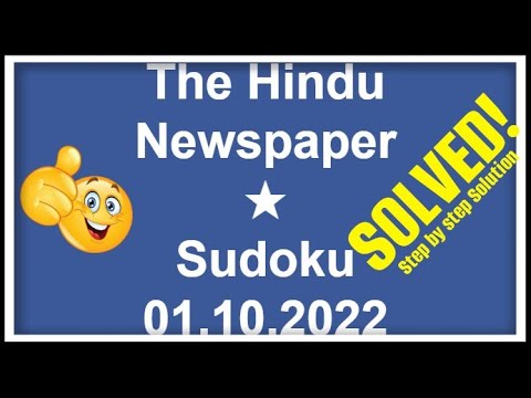 How to Solve Hindu 1-Star Sudoku, October 1, 2022 | Step-by-Step Solution | ★