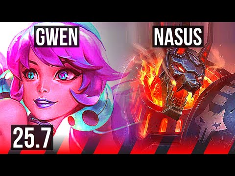 GWEN vs NASUS (TOP) | 11/1/4, Legendary | KR Master | 25.7