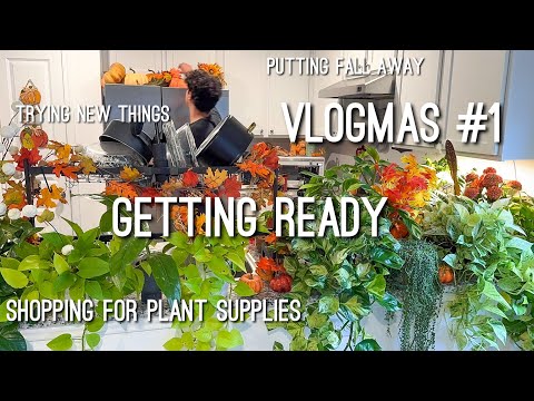 Putting Fall Away 🍂 Christmas Decorating + Plant Supply Haul & First Garden Harvest | Vlogmas Day 1
