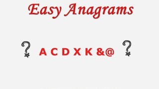 Easy anagrams - Word game