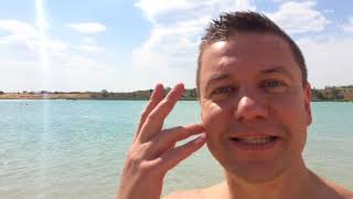 Едем купаться 😁 на Голубое озеро. Жара 40 градусов. Лето. Берег. Вода. Купаемся с Галюсей 👌