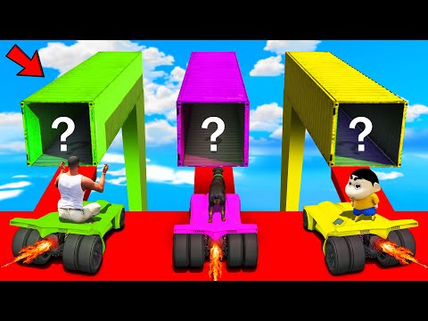 SHINCHAN AND FRANKLIN TRIED THE IMPOSSIBLE TRIPLE CONTAINERS PRIZE PARKOUR CHALLENGE GTA 5