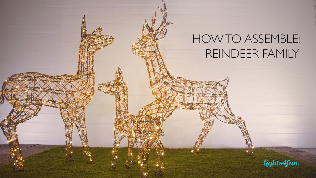 Watch video How to Assemble: Illuminated Reindeer Family | Lights4fun Now How to Assemble: Illuminated Reindeer Family | Lights4fun