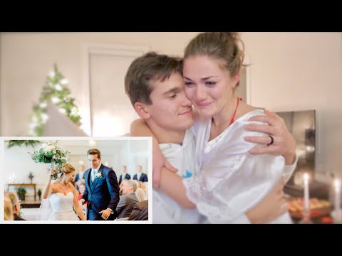 REACTING TO OUR WEDDING VIDEO FOR THE FIRST TIME *emotional*