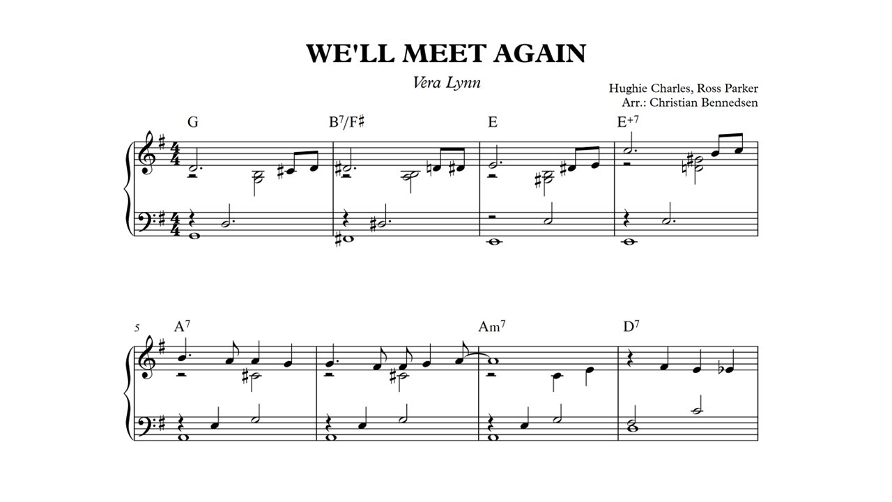 Vera Lynn - We'll Meet Again - Piano
