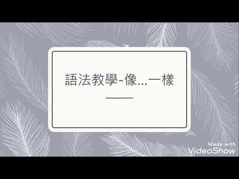 中文語法教學：像…一樣 Chinese Grammar