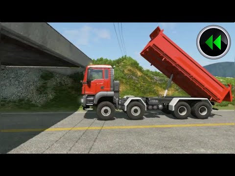 Reverse Trucks vs Bridges - BeamNG Drive