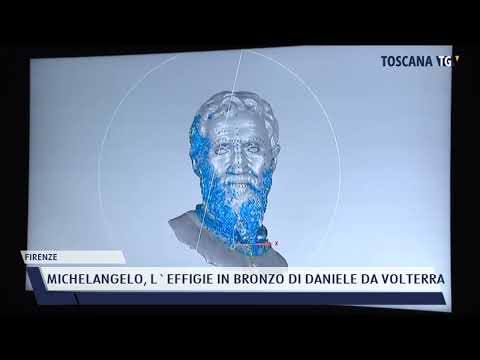 2022-02-14 FIRENZE - MICHELANGELO, L'EFFIGIE IN BRONZO DI DANIELE DA VOLTERRA