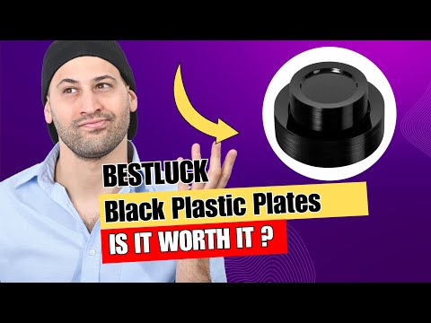 100PCS Black Plastic Plates with 50PCS 10.25inch Dinner Plates and 50PCS 7.5inch Dessert Plates