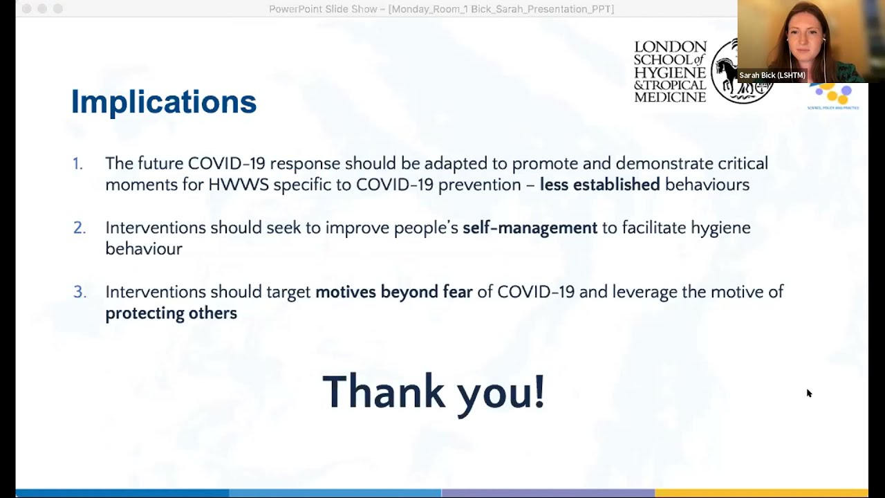 Verbal Presentations from Sarah Bick, Ian Ross, Hugh Sharma Waddington