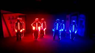 Dancing with LED clothes