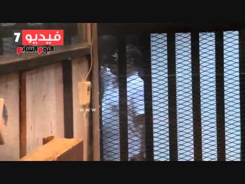 الرئيس مرسي من داخل القفص يهتف لبيك يا غزة لبيك يا فلسطين